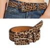 Retro Leopard Print Waist Belt for Lady Girls Fashion PU Leather Waist Band Vintage Waist Ornament Decorative Girdle