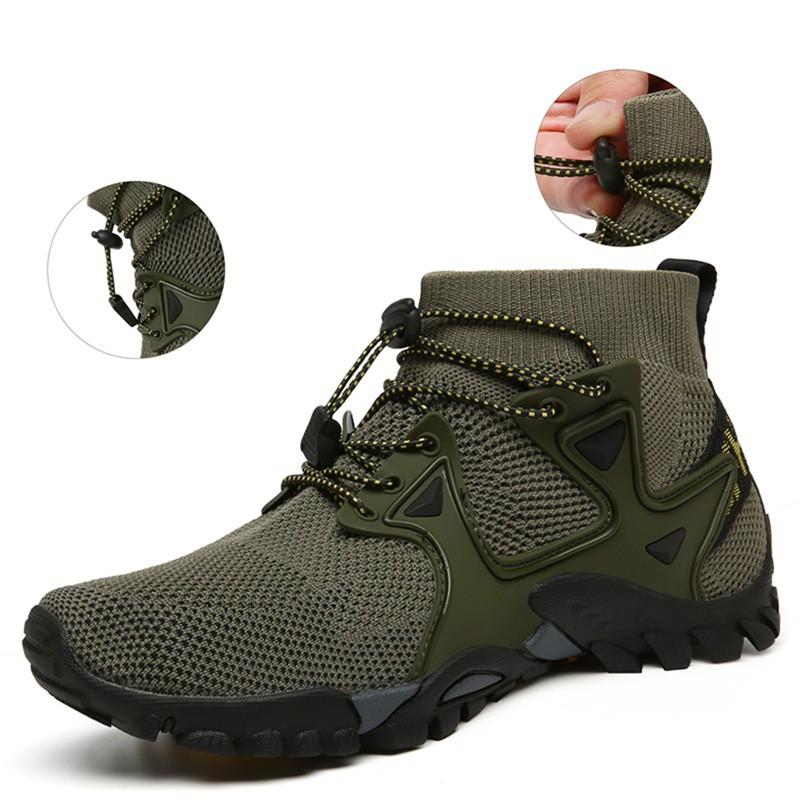 Unisex Hiking Shoes Outdoor Trail Running Sneakers High-Top Breathable Mesh Walking Boots Fall