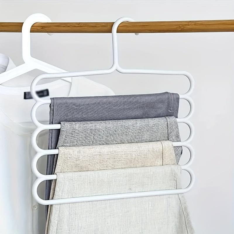 5-Tier Space-Saving Pants Hanger - Anti-Slip, Multi-Layer Closet Organizer for Wardrobe, Perfect for Pants and Scarves Clothes Hangers