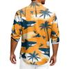 Hawaii Print - Men's Casual Long-Sleeved Shirt