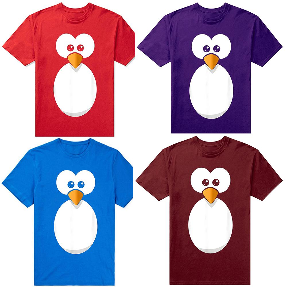 Funny Penguin Face Design or Easy Costume Black Penguin TShirt Unisex Summer Streetwear Tops Harajuku Cotton Camisas
