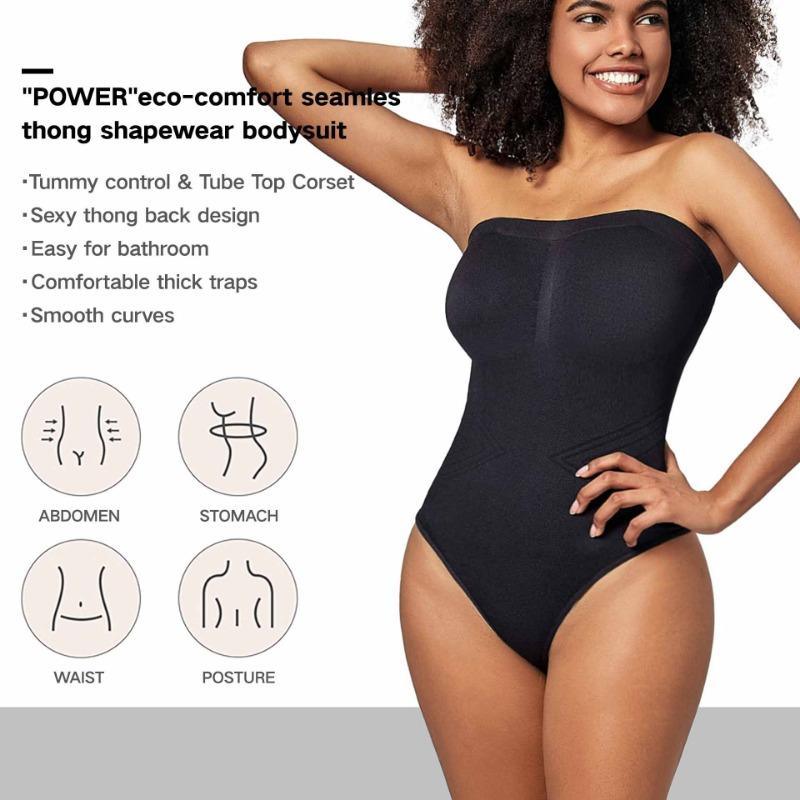 Plus Size Bodysuit Shapewear Women's Tummy Control Sculpting Bodysuit One-piece Underwear