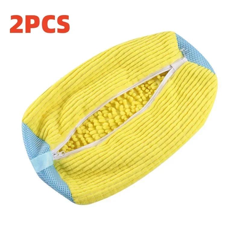 1/2PCS Wash Shoes Bag Padded Net Laundry Shoes Protector Fluffy Fibers Polyester Washing Shoes Machine Laundry Bag Drying Bags
