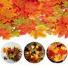 50pcs Halloween Simulation Maple Leaves Fall Color Mix for Thanksgiving Table Decor Photo Wedding  Party Props Courtyard