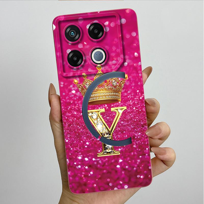 For Infinix GT 20 Pro Case Luxury Crown Letter Soft Silicone Back Cover For Infinix GT20 Pro GT20Pro Coque Infinix X6871 Fundas