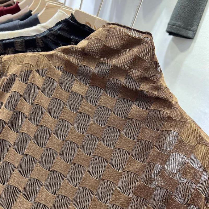 Europäisches Halbrollkragen Mesh Chiffon Shirt Frühlingsoberteile 2025 Neuer Modetrend Damen