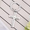 I Can Do All Things Cross Stainless Steel Keychain Inspirational Religious Design Fashion Bag Pendant Practical Gift