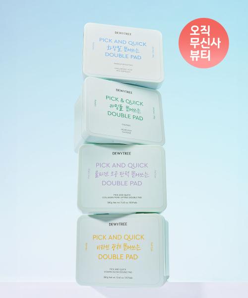 Dewytree Pick & Quick Tear-Off Double Pad 100 Sheets (4 Types) Makeup-Ready Tear-Off Double Pad 100 Sheets