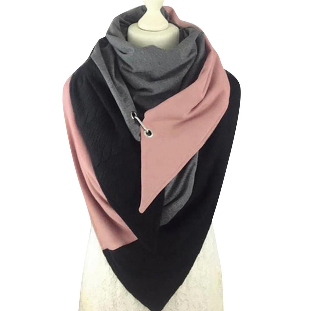 Women Casual Printing Scarf Fashion Retro Multi-Purpose Shawl Button Scarf