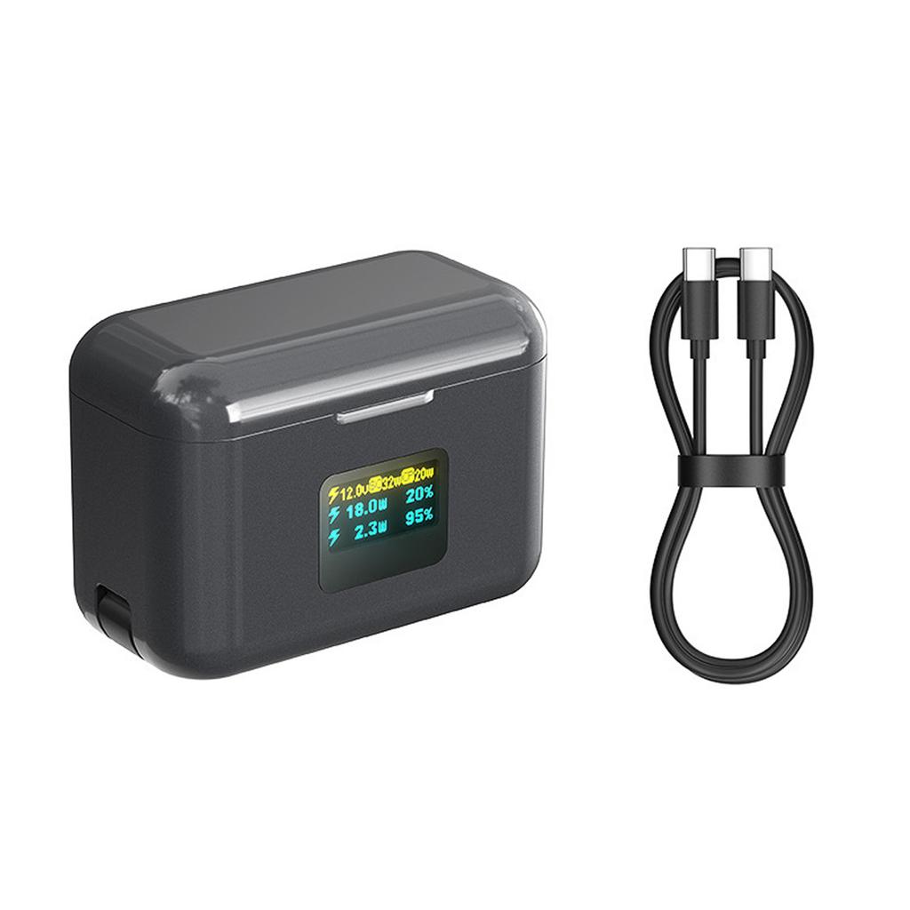 Two Way Battery Charger 2 Channel Battery Hubs LCD Screen Fast Charge Station with Dual SD Card Slots Fit for Insta360