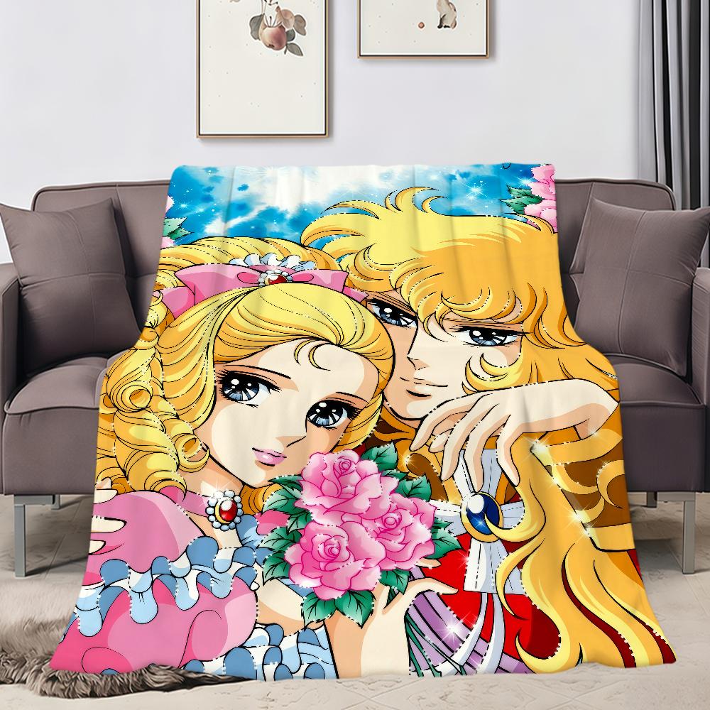 anime Rose of Versailles Lady Oscar Flannel soft warm plush blanket sofa living room pet hogar bedroom gift home Car portable