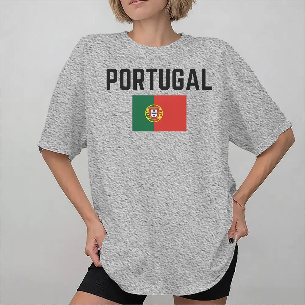 Portugal Flag Soccer Football Printed T Shirt For Unisex Wounisex 100 Cotton Tee Shirt Clothing