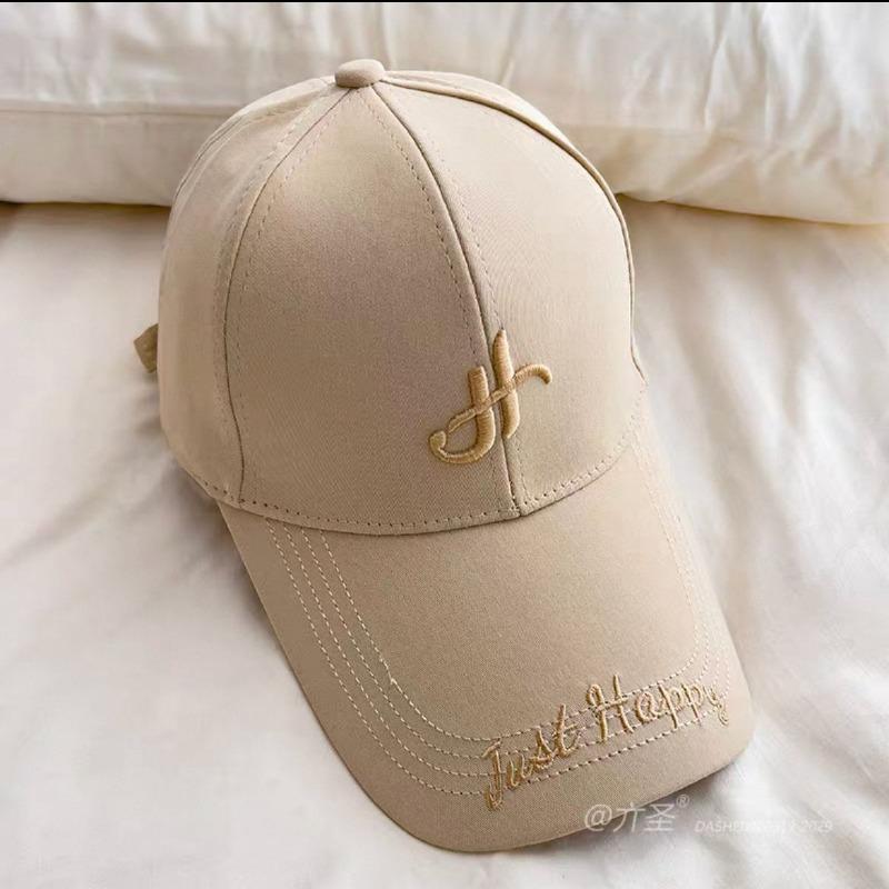 Wide brim lengthened baseball cap female alphabet embroidery autumn and winter hat casual versatile cap men's enlarged and deepened