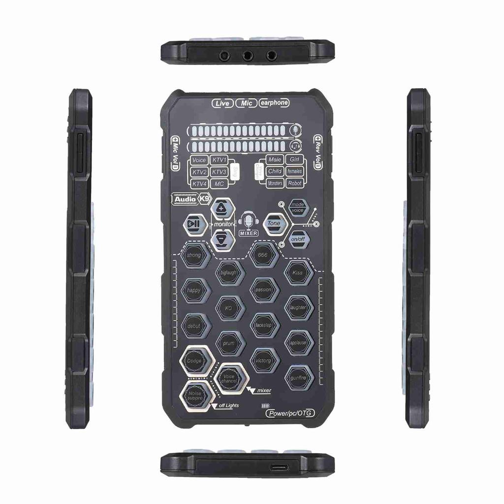 Sound Card Compact Size 6 Different Sound Modes Live Sound Card for Music Listening Singing Recording