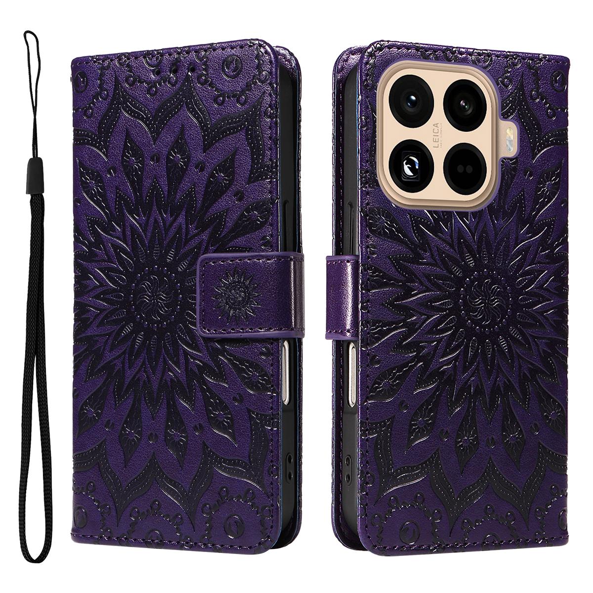 

For Xiaomi 15T Pro Leather Wallet Case Sunflower Imprinted Phone Cover