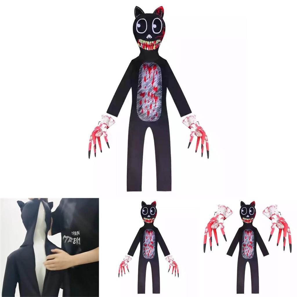 Sirenhead Cartoon Cat Onesie Costume For Kids Halloween Cosplay Outfit Terror Game-inspired