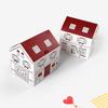 Japanese White & Red House-Shaped Gift Box for Nougat