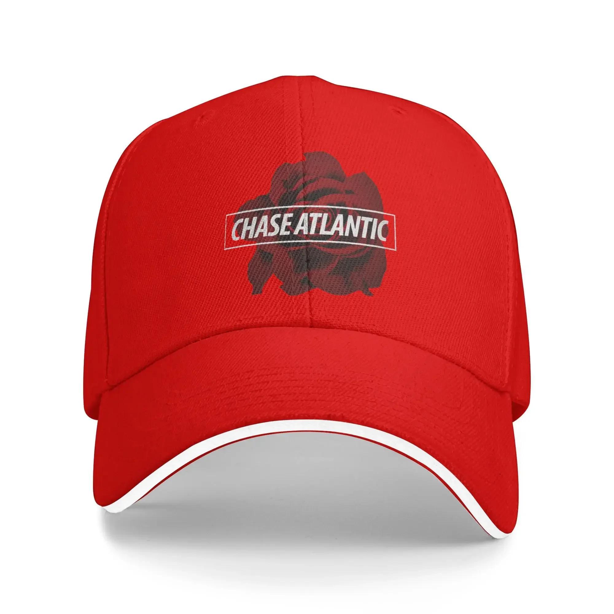 Chase CHASE ATLANTIC Rose Logo Baseball Cap y2k Funny Unisex Trucker Hat Sunscreen Design Kpop Rock Snapback Cap One Size