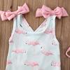 Sommer-Badebekleidung für Babys, Mädchen, ärmellos, mit Schleife, niedlicher Tierdruck, rückenfrei, einteiliger Badeanzug + Rüschenmütze, Kinder, 2-teilig, Strandmode
