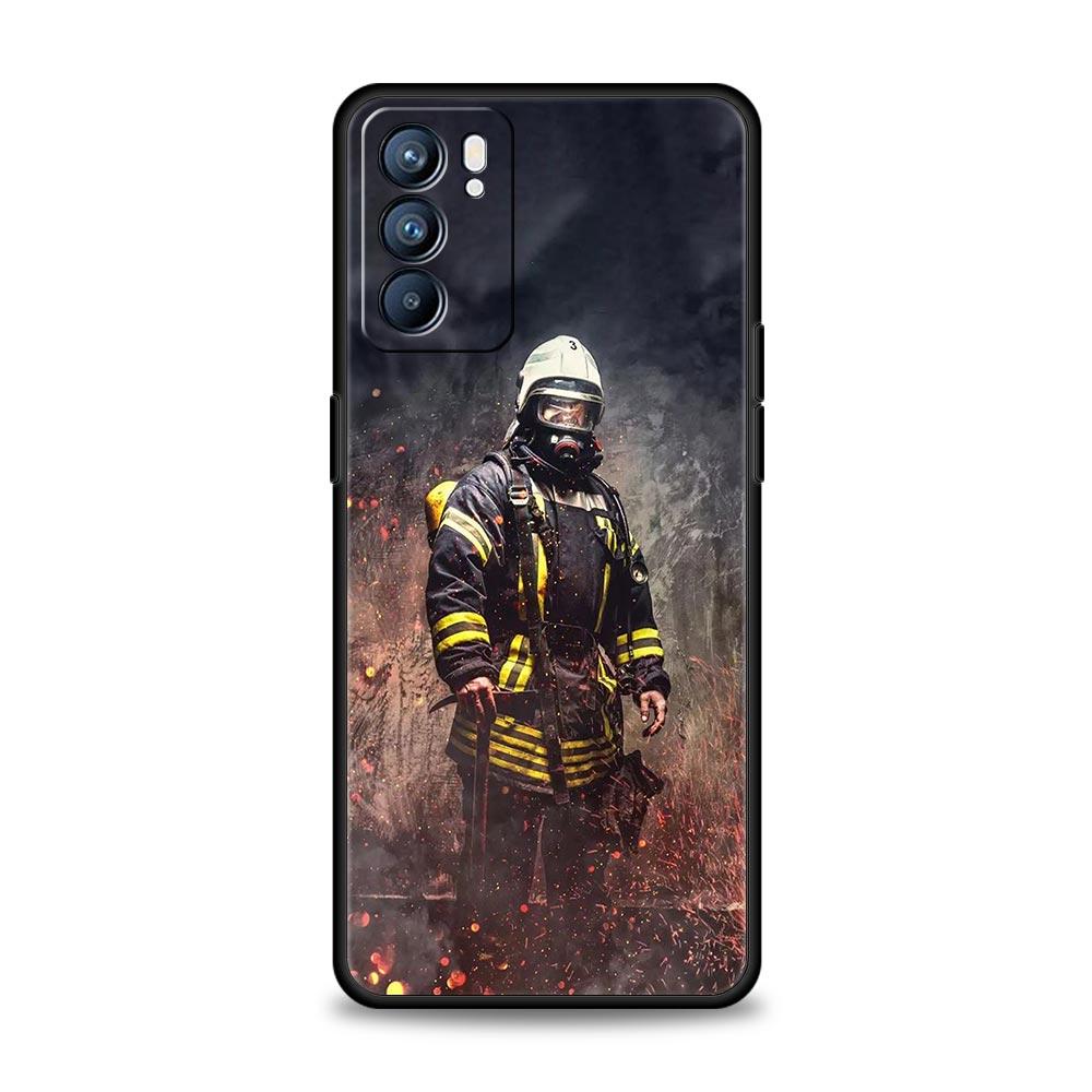 Firefighter Heroes Fireman Phone Case For Oppo A54 Reno7 SE Reno6 Pro Plus 5G Find X5 A53 A52 A9 2020 A95 A16 A76 A74 A15 Cover