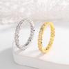 Exquisite Cubic Zirconia Rings for Women Full Paved Round CZ Silver/Gold Color Fashion Promise Rings Versatile Girls Jewelry