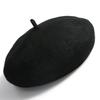 Women Beret French Hat Pure Colour Black Comfortable Costume Accessory for Winter Autumn Black
