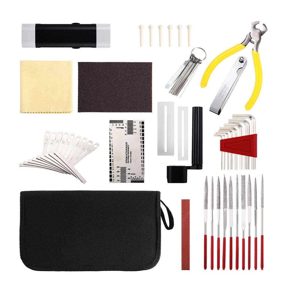 Flushbay Guitar Maintenance Repair Guitar Cleaning Set for and Includes Hex Nut Guitar String Height and Storage Bag Kit, Tools, Ukulele, Bass, Banjo,