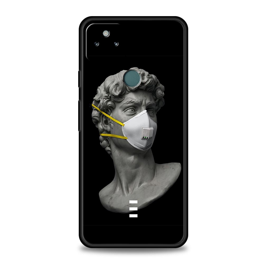 Cartoon Statue Abstract Art Phone Case Cover for Google Pixel 10 9 8 7 6 9A 8A 7A 6A Pro Shockproof Soft TPU 9 Pro XL Shell Capa