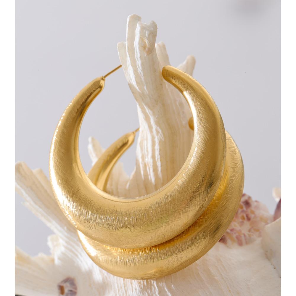 Eetit Daily Stainless Steel C Shape Huggie Earrings for All Occasions 18K Golden Plated Minimalist Versatile Casual Jewelry