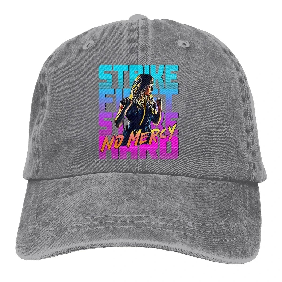 Adjustable Solid Color Baseball Cap Karate Girl No Mercy Washed Cotton Kai 80s Karate Kid Sports Woman Hat One Size