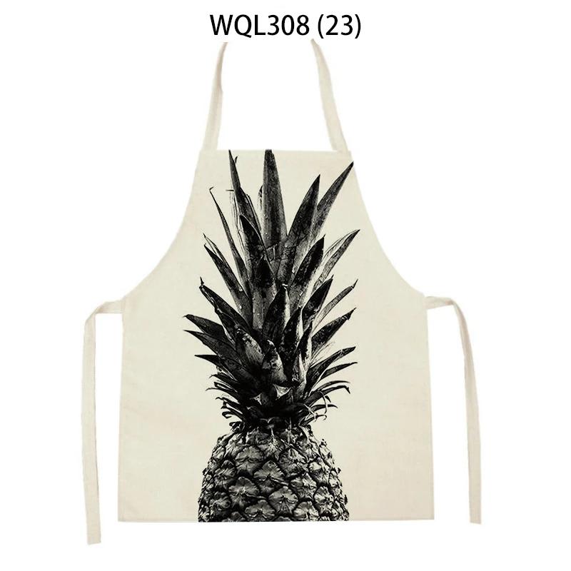 Tropical Plant Aprons for Women Men Sleeveless Kitchen Apron Letters Animal Pattern Pinafore Home Cooking Baking Cleaning Tools