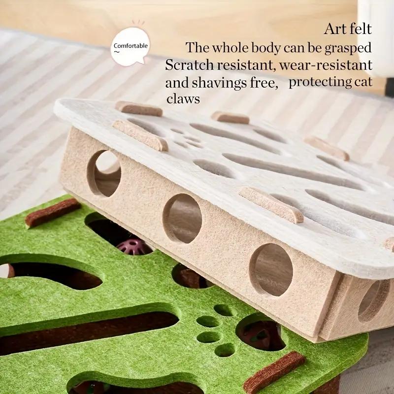 Katzenpuzzle Spielzeug Filz Puzzlebox Katze Bewegungsspielzeug mit Ball Indoor Sport Unterhaltung Jagd Katzenspielzeug für Wohnungskatzen