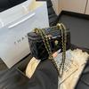 Argyle Embroidered Women's Crossbody Chain Bag - 2025 Spring/Summer Trendy Small Square Bag