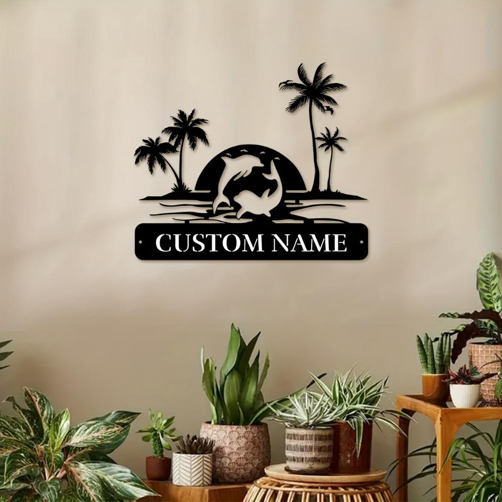 Custom Whale Metal Emblem – Vintage Home Decor for Indoor/Outdoor, Personalized Family Name Wall Art, Ideal Gift for Loved Ones.