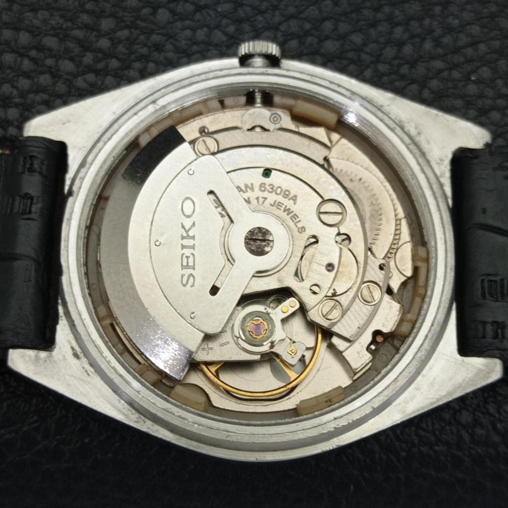 VINTAGE SEIKO 5 AUTOMATIC 6309A JAPAN MENS ARABIC WHITE DIAL WATCH A701540-5 R206b-a701540