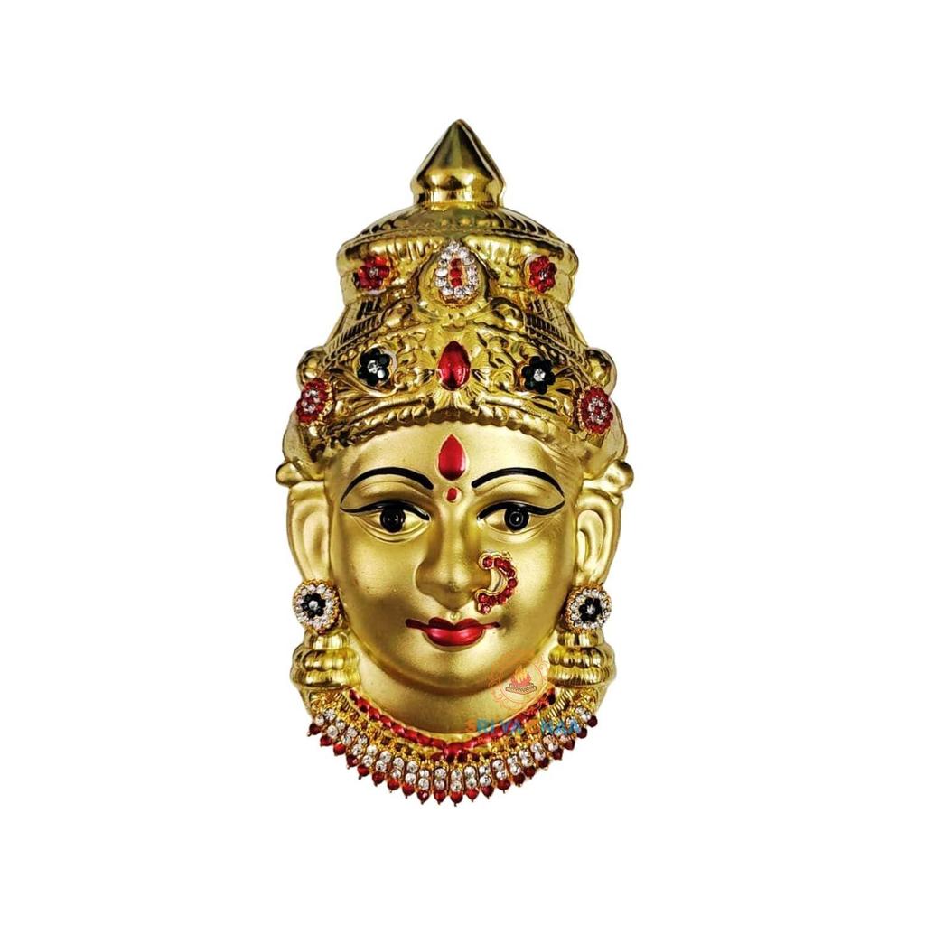 Gold Decorated Lakshmi Face - Brass Decorative Face - Varalakshmi Amma