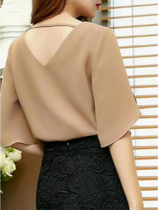 Women's Spring/Summer Casual Short-Sleeve Top - European American Style