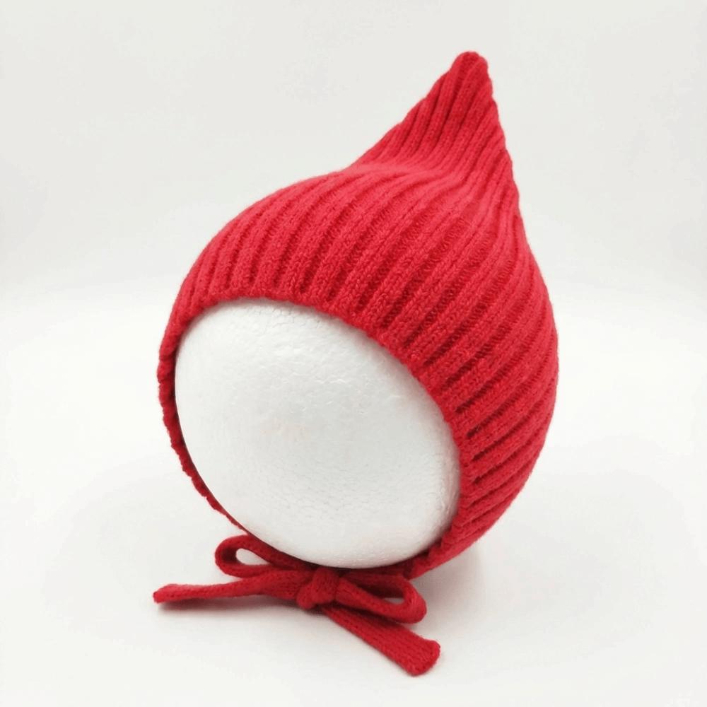 Einfarbige Kleinkind Baskenmütze Warme Ohrenschutz Mütze Weiche Baby Strickmütze
