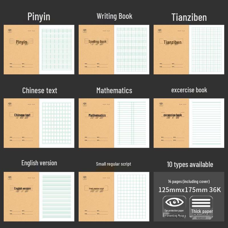Primary School Pinyin Grid Workbook: Standard Practice Notebook