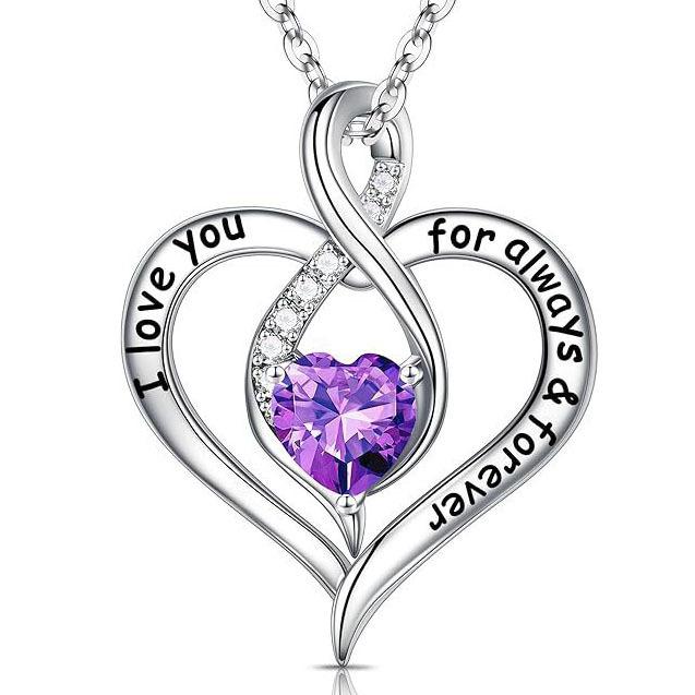 I Love You Infinity Heart Pendant Necklace For Women Stylish Versatile Fashion Jewelry Gift