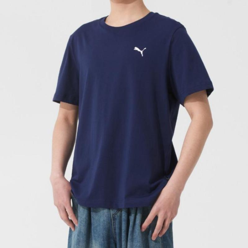 Puma Sports Lifestyle Series Nautical Brand Logo Breathable Casual Short Sleeve T-Shirt Men T-Shirts Blue 692480-06