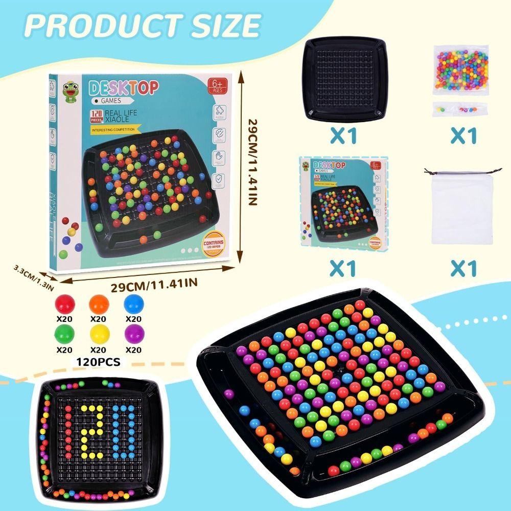 Rainbow Ball Matching Toys Intellectual Chessboard Interaction Puzzle Toy  for Kids Adult