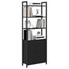 Boekenkast Zwart Eiken Look 60 x 24 x 161 cm Bewerkt Hout