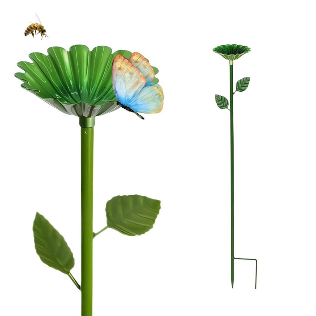 Bee Watering Station, New Bee Water Feeder For Garden In Flower Shape, Metal Butterfly Bath Drinking Bowl For Outdoor Garden Yard Decor
