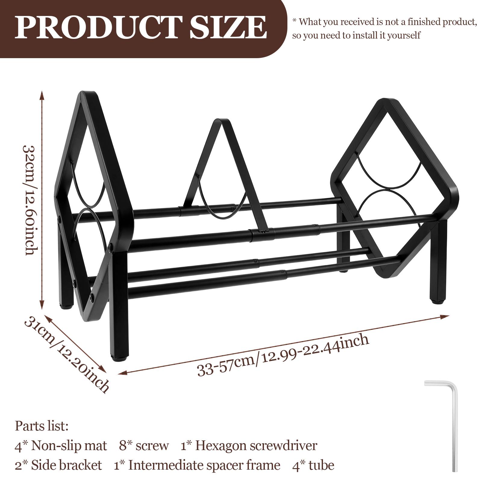 

Record Storage Holder 33-57CM Adjustable Length LP Storage Rack Metal Stable Support Record Organizer Stand for Home Office Bar