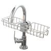 2Pcs Faucet Storage Rack Sink Sponge Holder Rustproof Corrosion Resistant Hollow Design Adjustable Detachable Sponge Holder Sink Organizer
