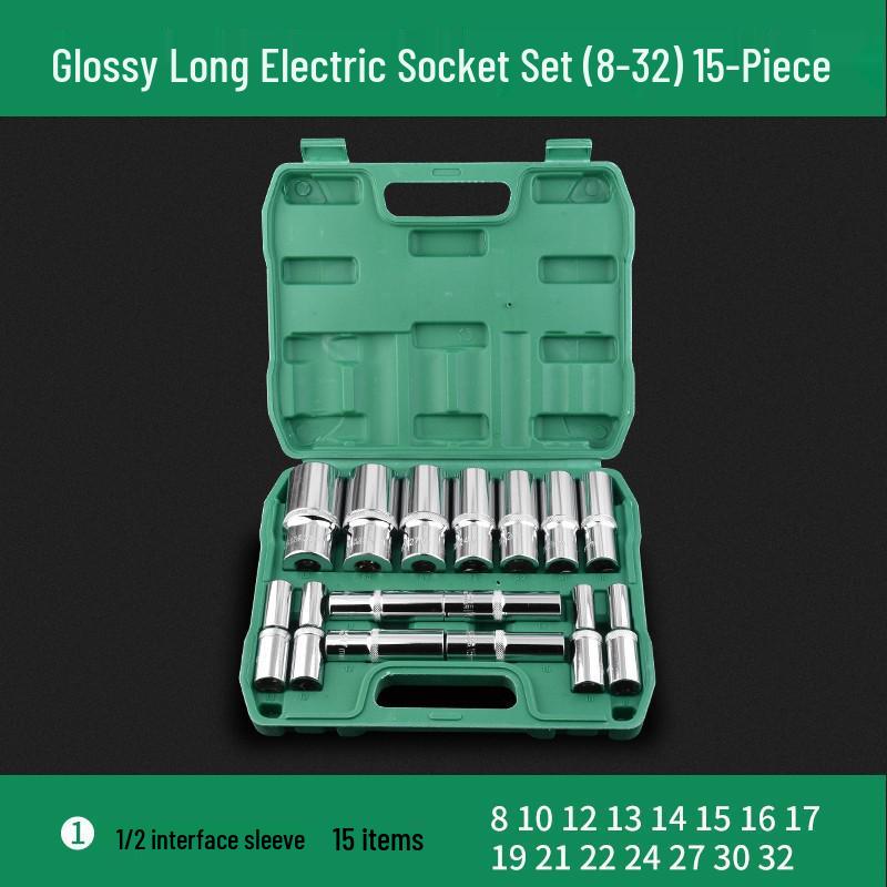 Extended Electric Hex Socket Hand Drill and Impact Wrench Tool Set