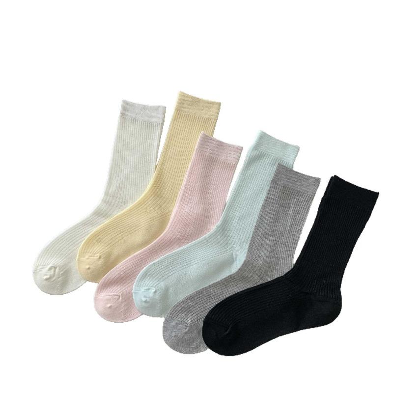 Women's Spring and Summer Lightweight and Breathable Stack Socks, Candy Color Series Boneless Sewn Long Socks, Versatile and Comfortable
