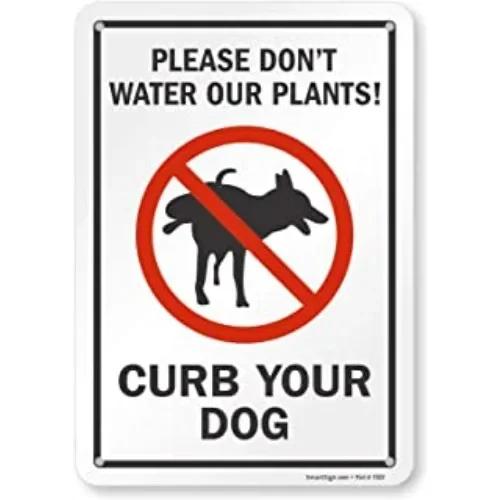 Cartello "Si prega di essere rispettosi" Cartello "Vietato sporcare o urinare per cani" per GiardinoSolo latta senza accessori