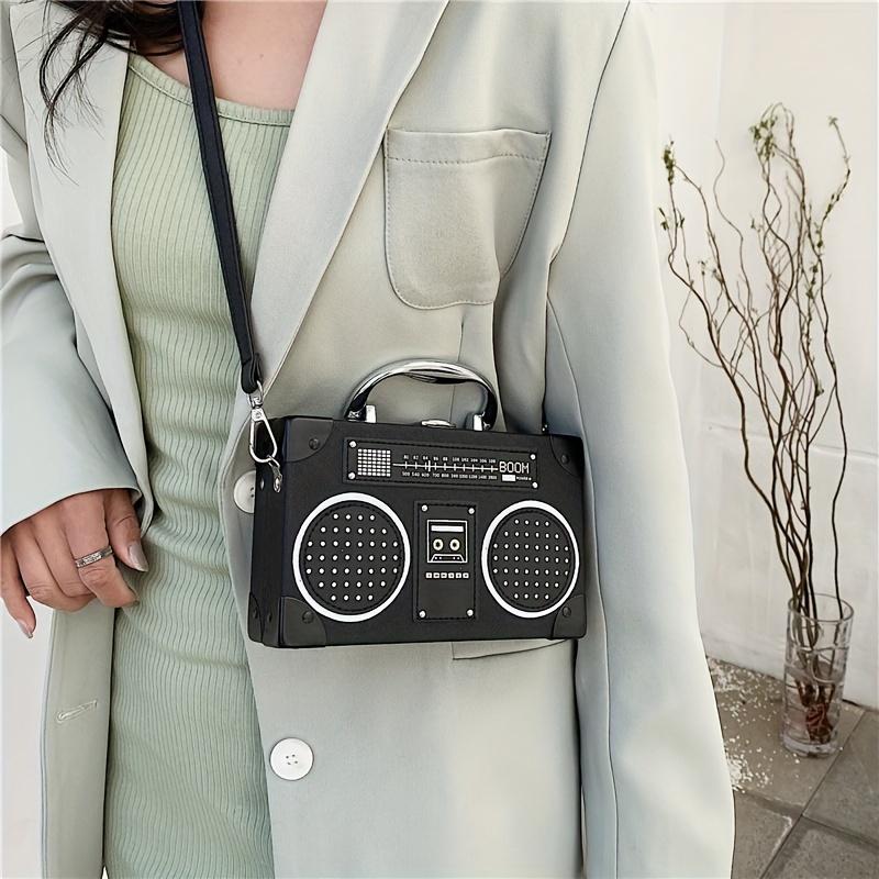 

Niche Radio Design Small Shoulder Bag Novelty Top Handle Satchel Bag For Women Retro Outgoing Bag чёрный